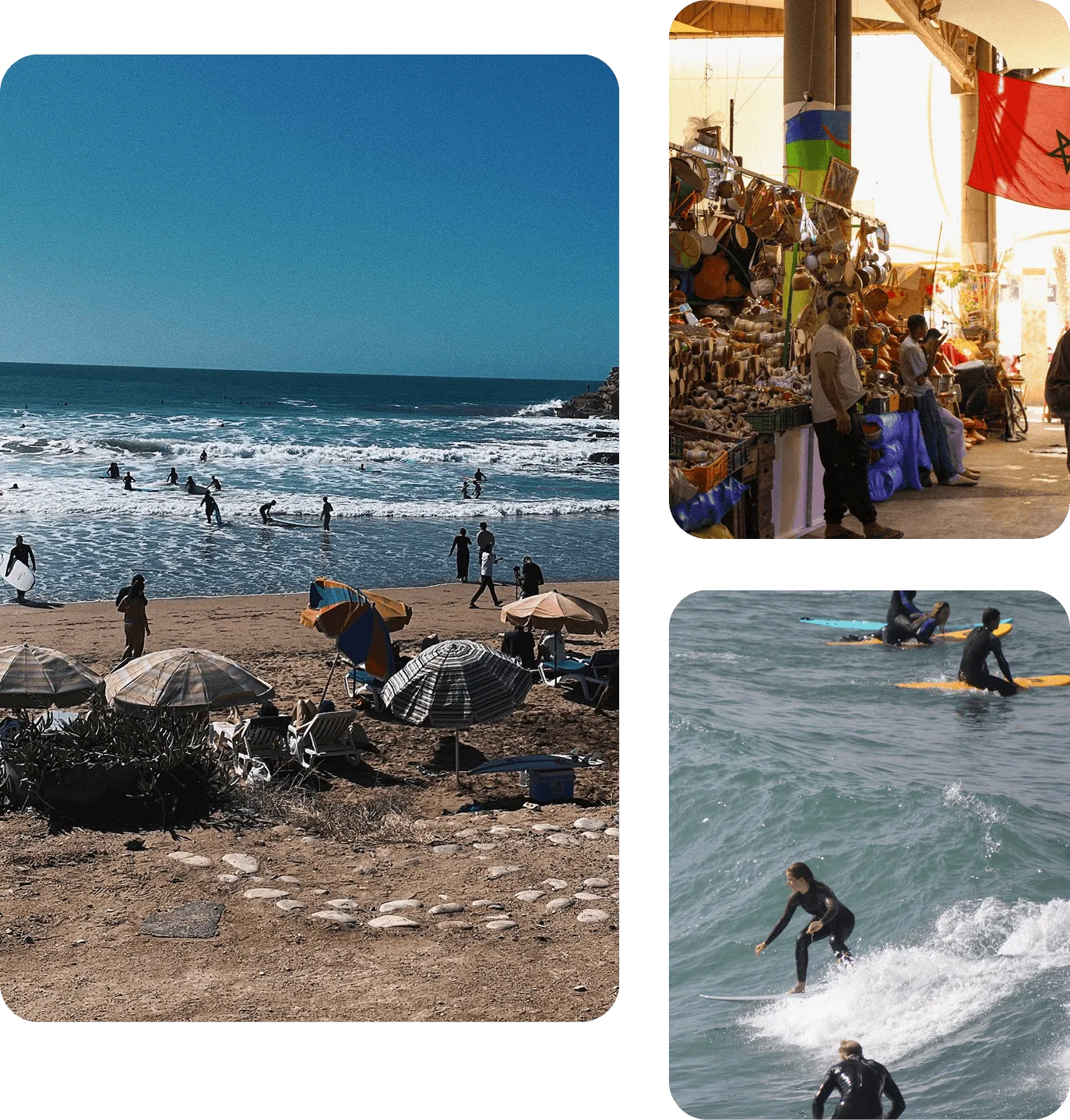 Tamraght beach, surf lessons and the souk
